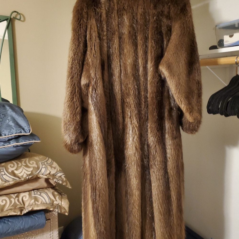 Full length beaver fur coat